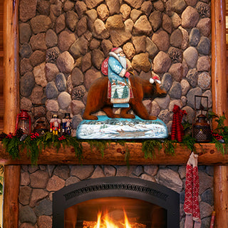 Santa On Grizzly Bear Door Hanger
