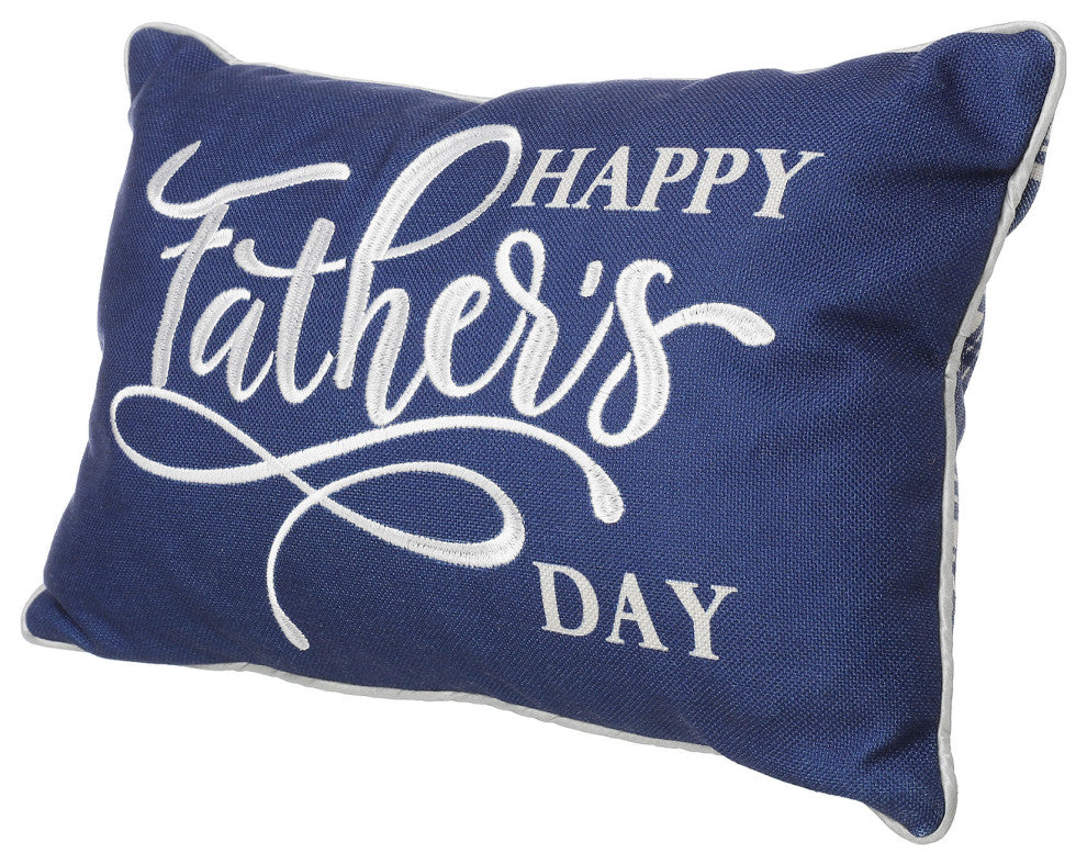 18" Faux Burlap Happy Father's Day Pillow