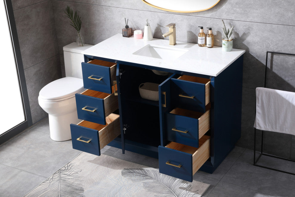 48" SIngle Bathroom Vanity, Blue