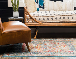 Unique Loom Blue Gondola Rosso 5' 0 x 8' 0 Area Rug