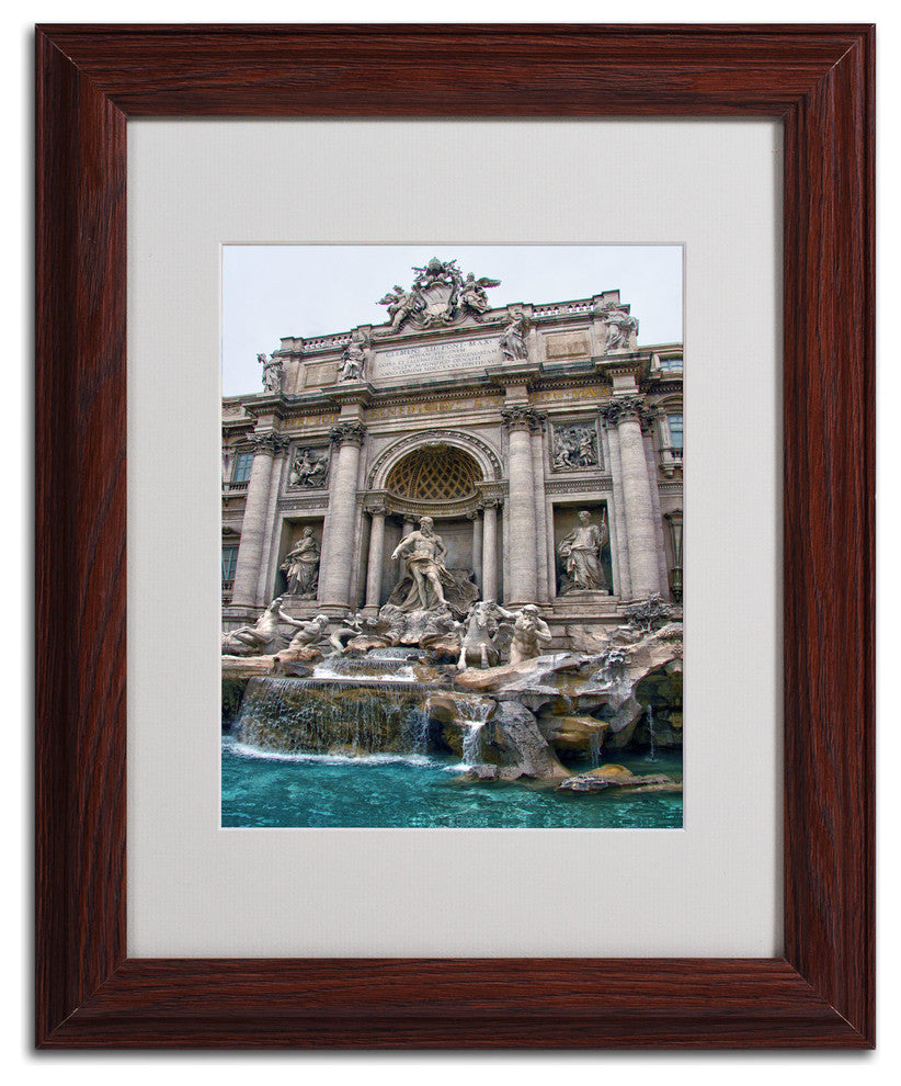 'Trevi Fountain' Matted Framed Canvas Art by CATeyes