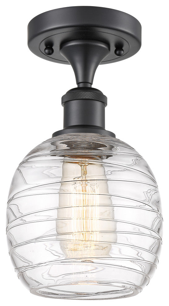 Innovations 516-1C-BK-G1013 1-Light Semi-Flush Mount, Matte Black