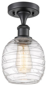Innovations 516-1C-BK-G1013 1-Light Semi-Flush Mount, Matte Black