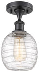 Innovations 516-1C-BK-G1013 1-Light Semi-Flush Mount, Matte Black