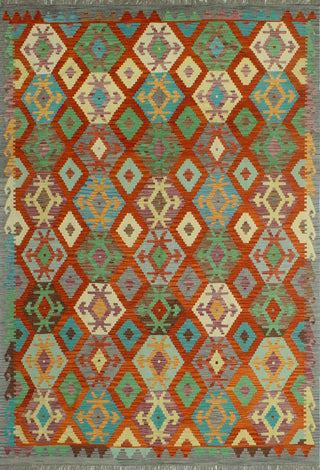 Sangat Flatweave Amaya Red/Purple Rug, 6'9 x 9'9