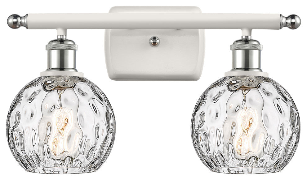 Innovations 516-2W-WPC-G1215-6 2 Light Bath Vanity Light, White, Polished Chrome