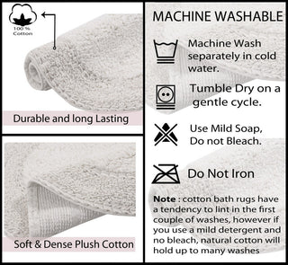 Double Ruffle Collection Bath Rugs Set, 24x40 Rectangle, Ivory