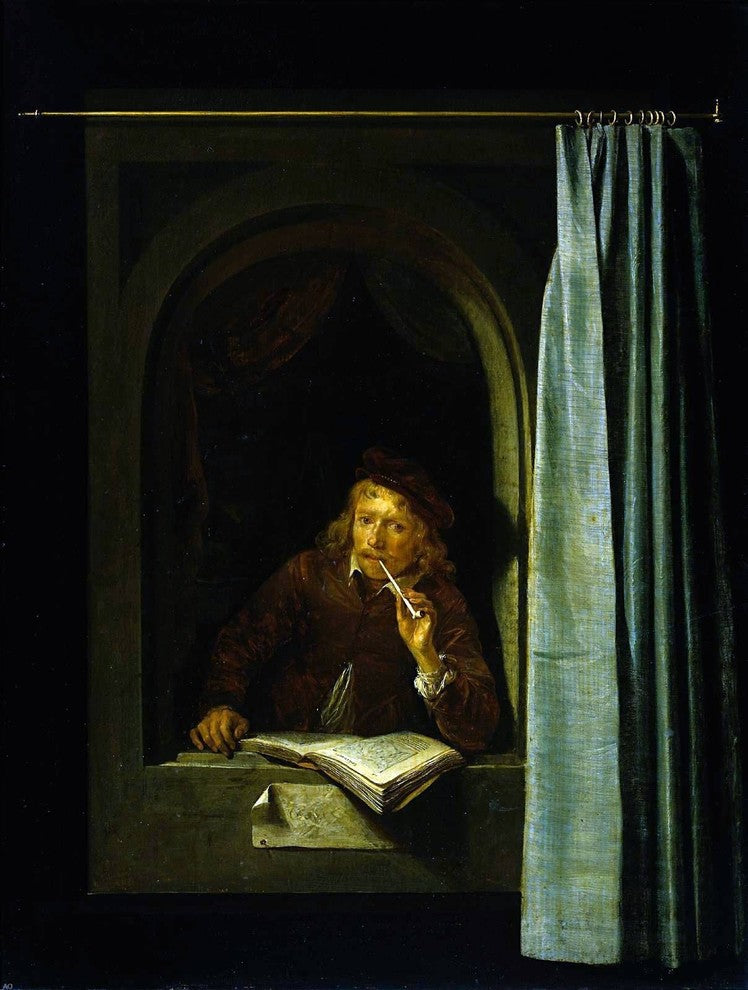 Gerrit Dou Self Portrait, 21"x28" Wall Decal