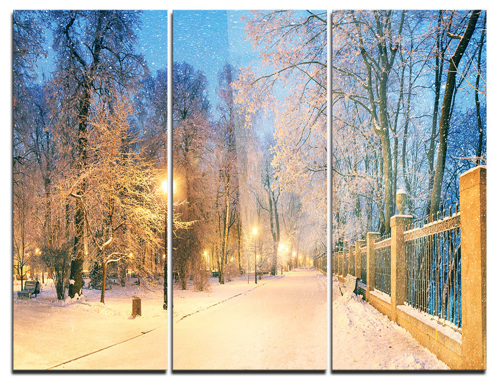 "Path in Mariinsky Garden" Photo Metal Wall Art, 3 Panels, 36"x28"
