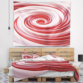 Beautiful Candy Cane Spiral Abstract Wall Tapestry, 80"x68"