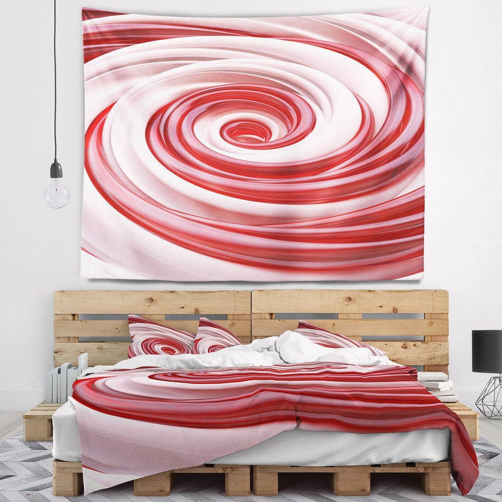 Beautiful Candy Cane Spiral Abstract Wall Tapestry, 80"x68"
