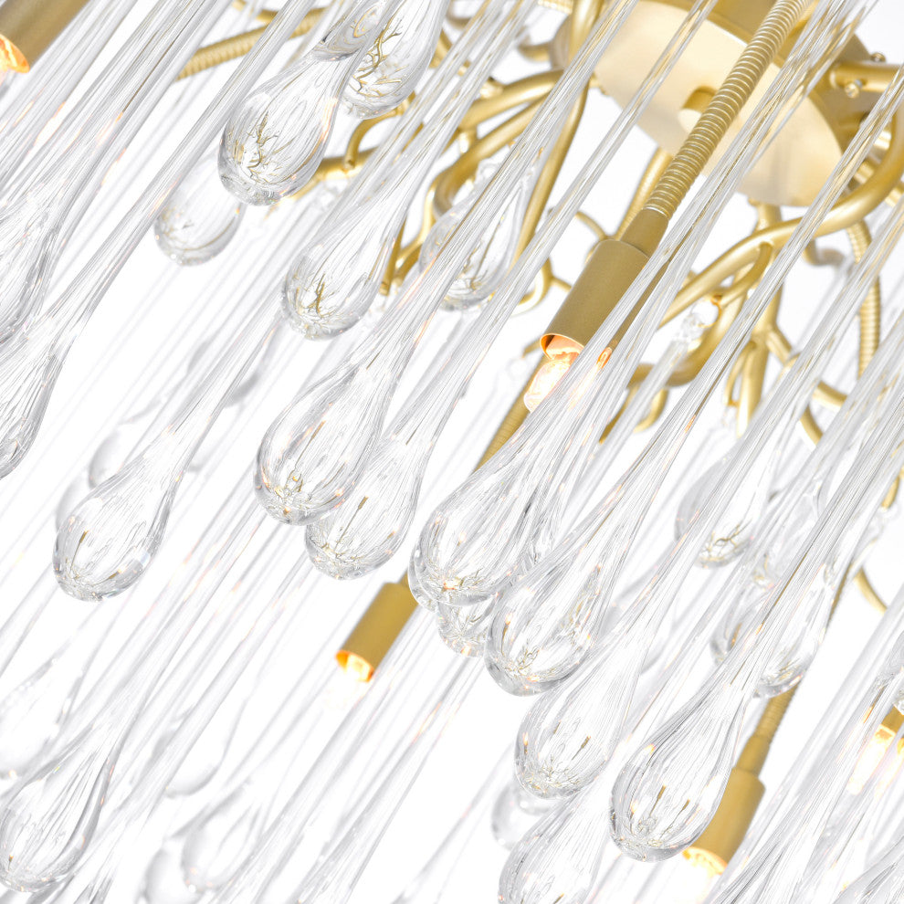Anita 6 Light Chandelier With Gold Leaf Finish