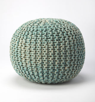 Butler Pincushion Woven Pouffe, Green