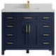 Cambridge 42 Single Sink Bath Vanity in Hale Navy Blue 2" Carrara Quartz