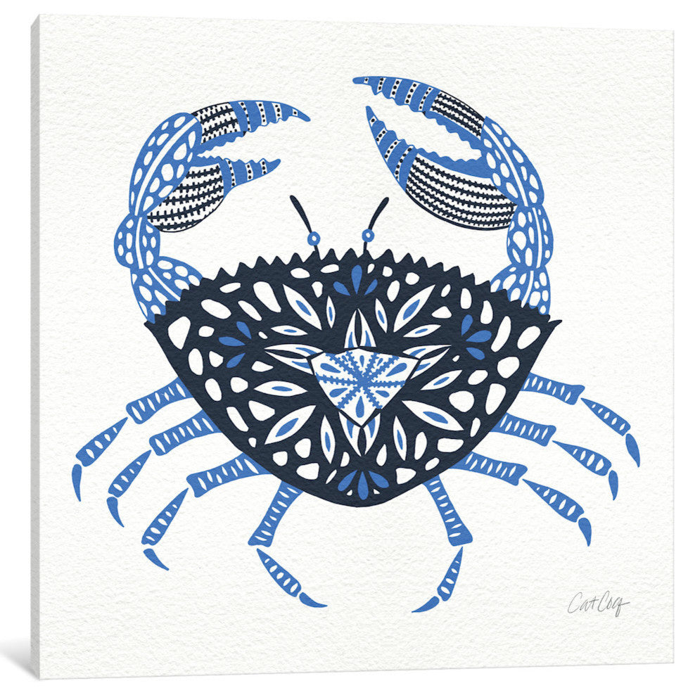 "Blue Crab Artprint" by Cat Coquillette, 37x37x1.5