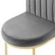 Side Dining Chair, Set of 2, Velvet, Gold Gray, Modern, Bistro Restaurant