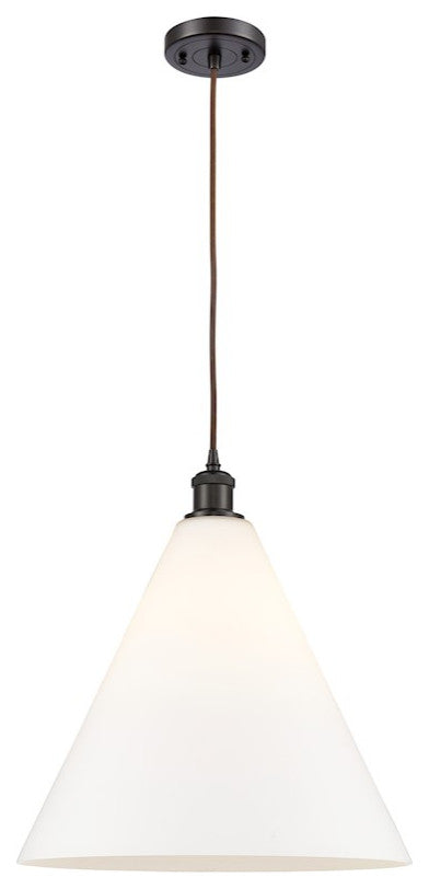 Innovations Lighting 516-1P-OB-GBC-161-LED Ballston Cone 1 Light 16" Pendant