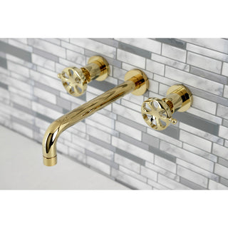KS8022RX Two-Handle Wall Mount Tub Faucet, Polished Brass
