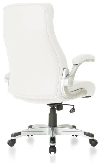 Executive Office Chair, Ergonomic Design With Adjustable Lumbar Support, White