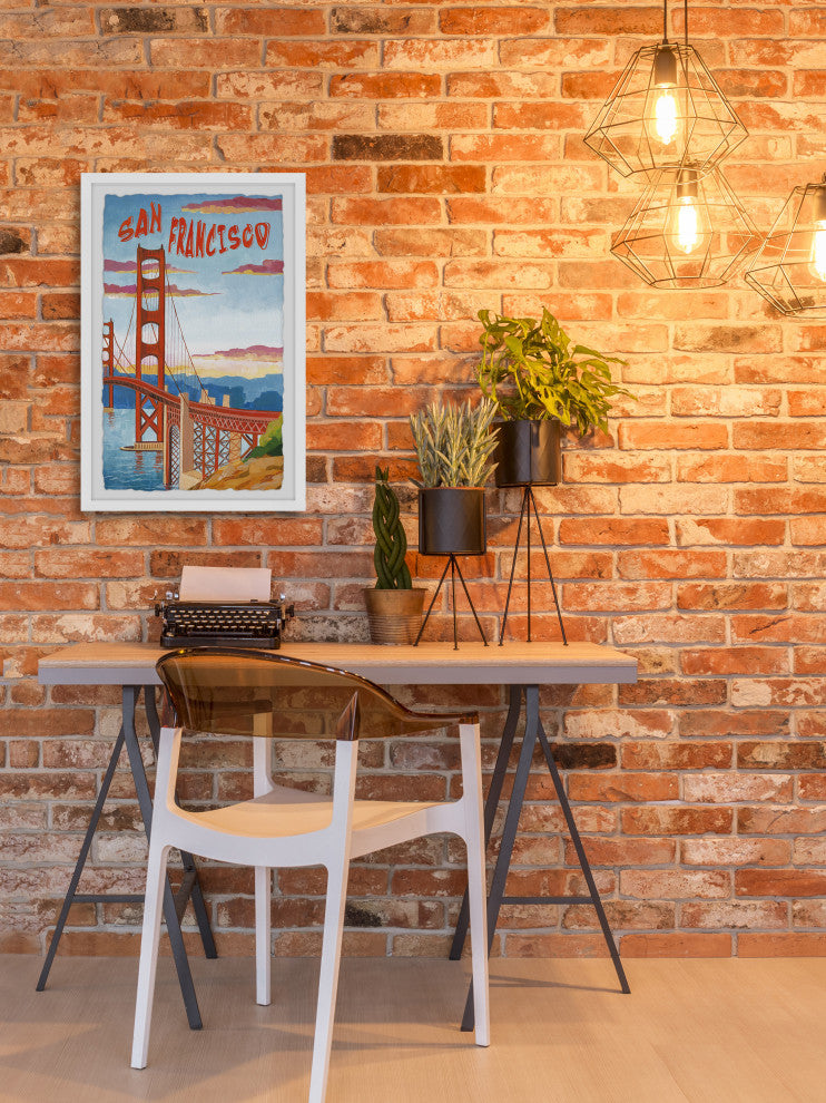 "The Iconic Golden Gate Bridge" Framed Painting Print, 16x24