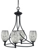 Capri 4-Light Chandelier, Matte Black/Black Fusion