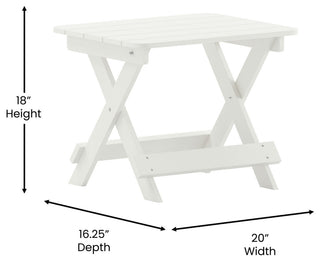 Halifax All-Weather Adirondack Side Table, White