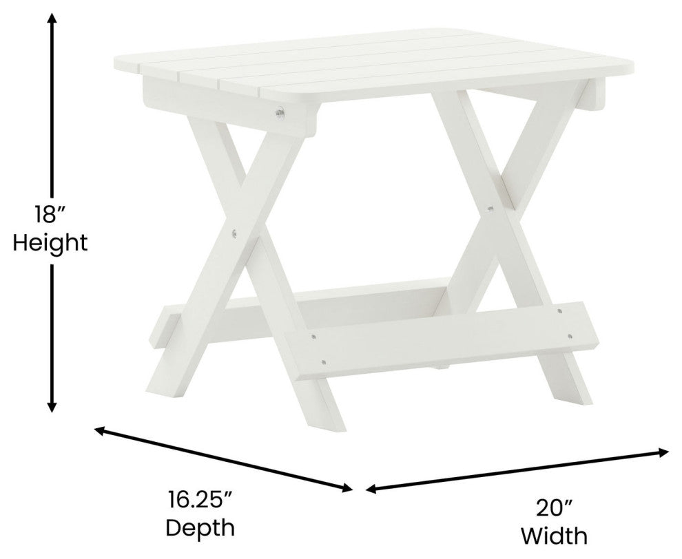 Halifax All-Weather Adirondack Side Table, White
