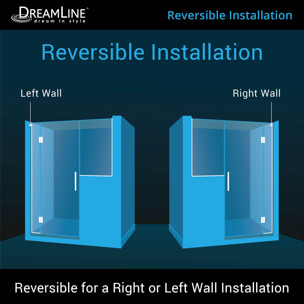 DreamLine Unidoor-X 66-66 1/2x72 Hinged Shower Door, Chrome, D1243634-01