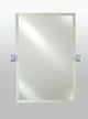 Radiance Frameless Bevel Rectangle Mirror, Satin Brass, 24"x36", Matte Black