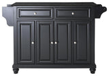 Cambridge Solid Black Granite Top Kitchen Island, Black Finish
