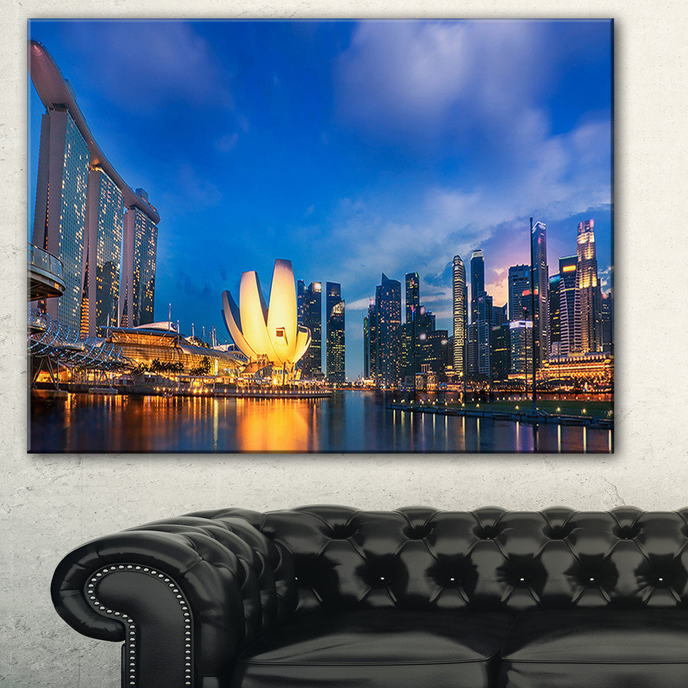 "Landscape of Singapore" Cityscape Canvas Photo Print, 40"x30"