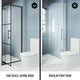 VIGO Astoria Framed Pivot Shower Door, Matte Black, 30" W X 76" H, Clear Glass