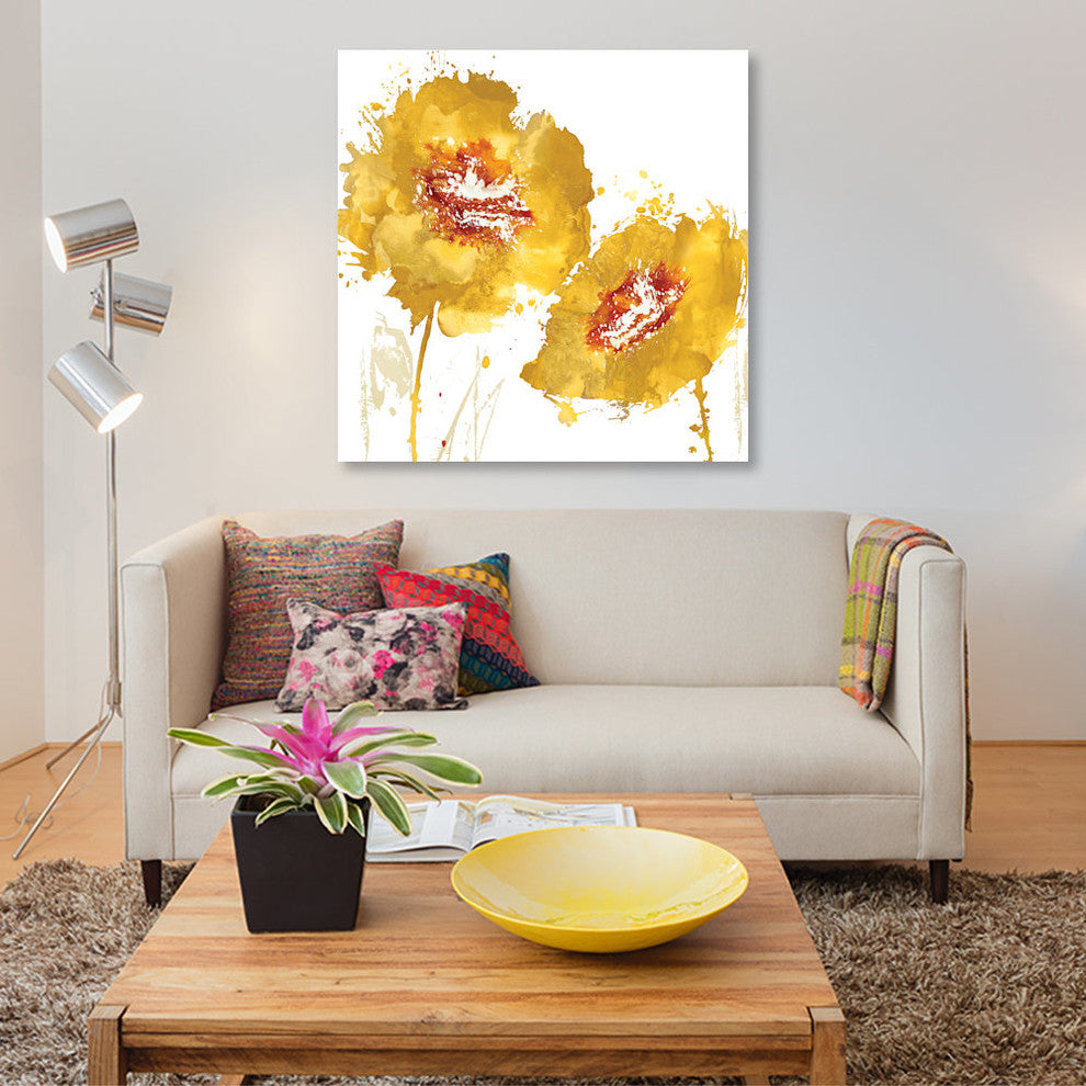 "Flower Burst In Amber II" by Vanessa Austin, Canvas Print, 18x18"