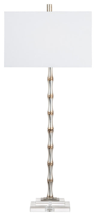 38.5"H Champagne Metal Buffet Lamps With White Rectangle Shade