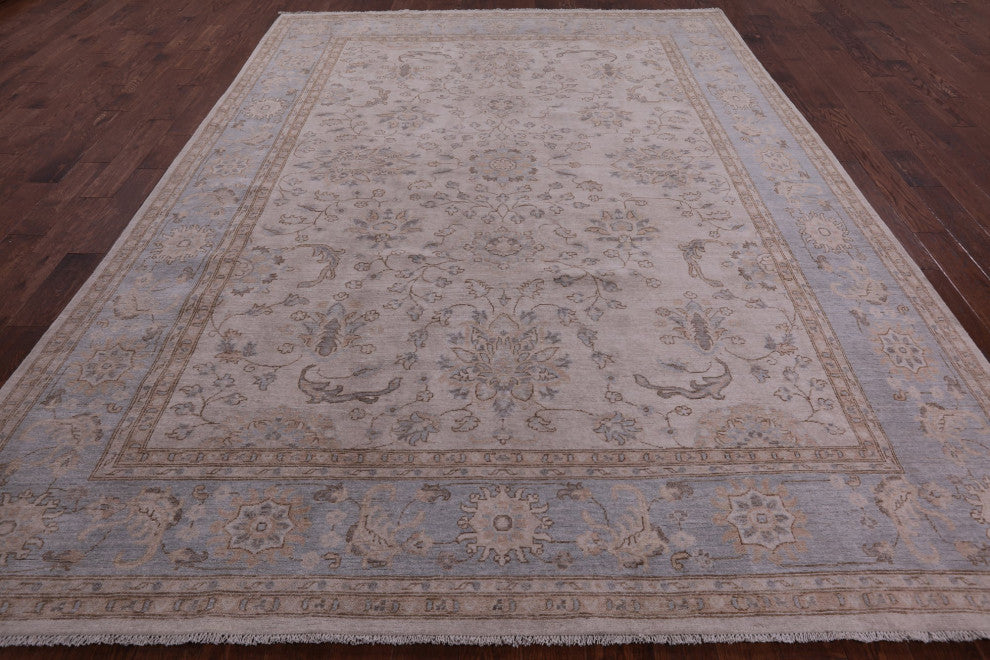 Peshawar White Wash Handmade Wool Rug 8' 11" X 12' 0" Q7843