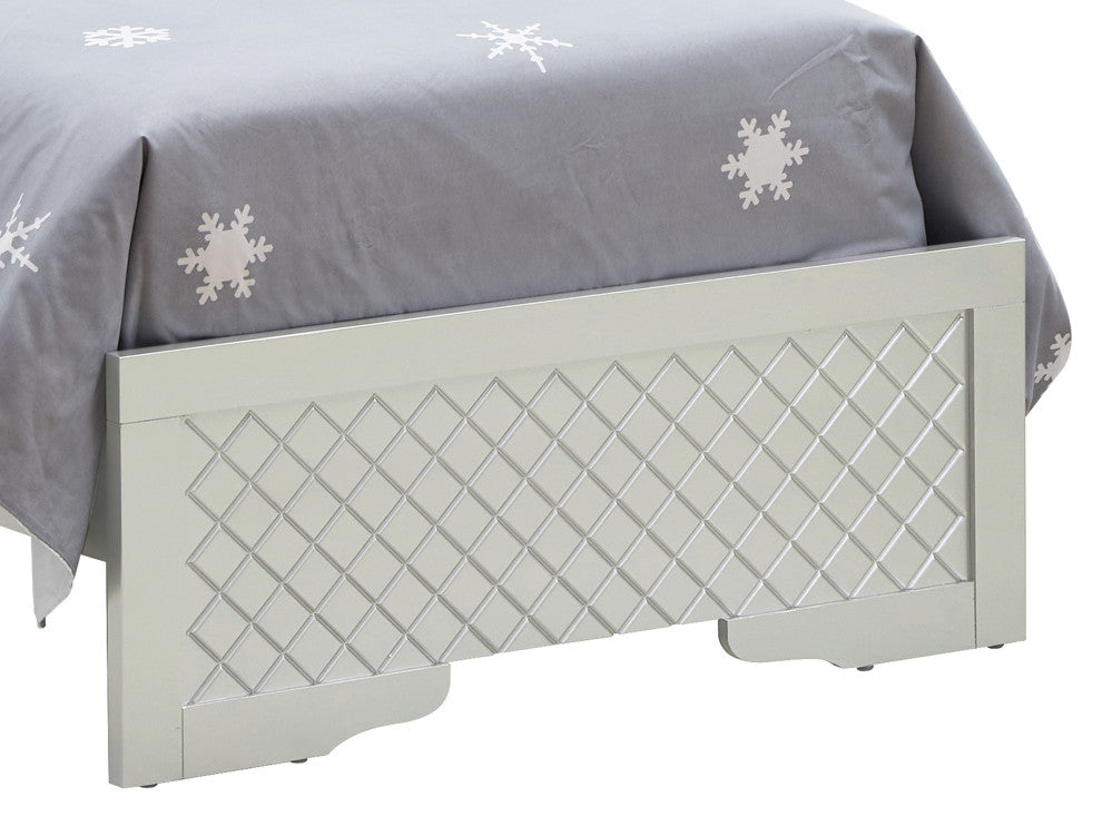 Verona LED Panel Bedframe, Silver Champagne, Twin