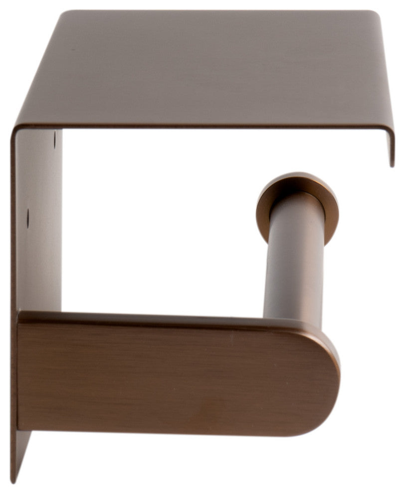 Brushed Copper Pvd Stainless Steel Toilet Paper Holder W Shelf