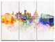 "Colorful Brampton Skyline" Metal Wall Art, 3 Panels, 36"x28"