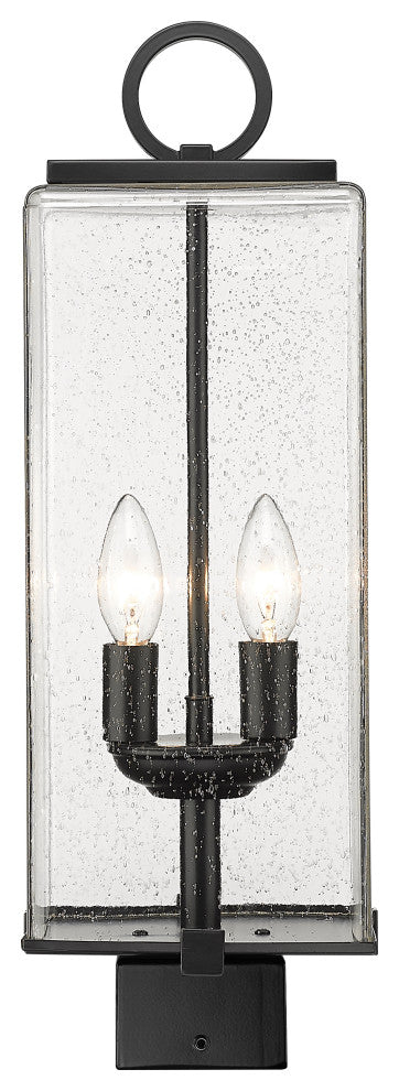 Zlite 592PHMS-BK 2-Light Outdoor Post Mount Fixture, Seedy