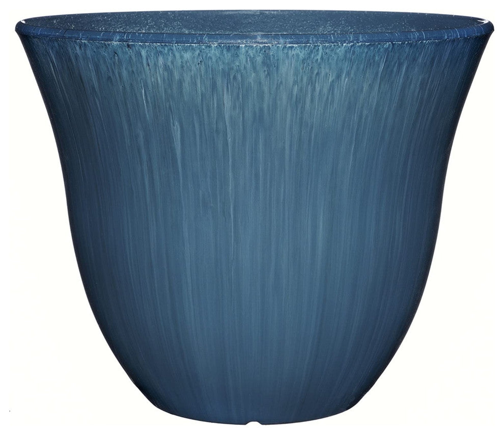 Classic Home and Garden Honeysuckle Resin Flower Pot Planter, Ocean Blue, 13"