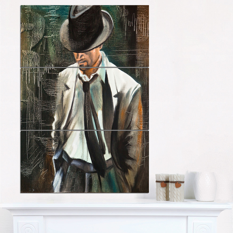 "The Gentleman" Glossy Metal Wall Art, 3 Panels, 28"x36"