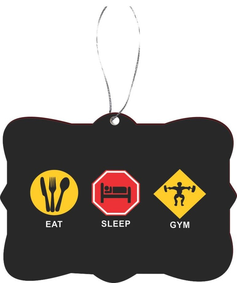 Eat Sleep Gym Design Rectangle Christmas Tree Ornament