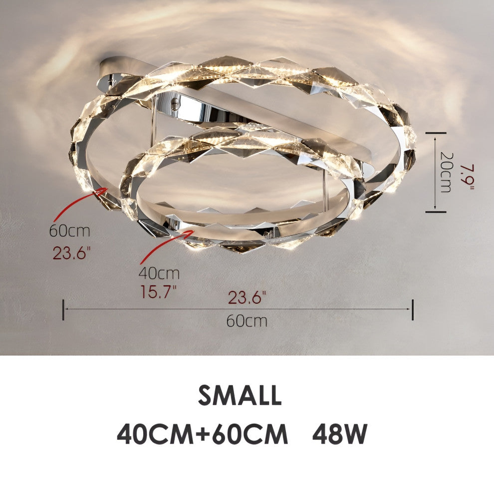 Acquedolci | Luxury Crystal Circular Ceiling Chandelier, 48w Small