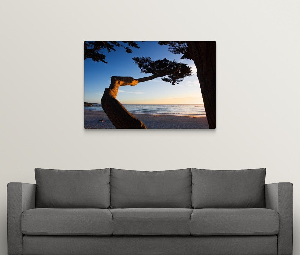 Carmel Sunset 1 Wrapped Canvas Art Print, 48"x32"x1.5"