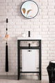 Boston 20" Sink Console, Matte Black, Gloss White, White Gloss Top