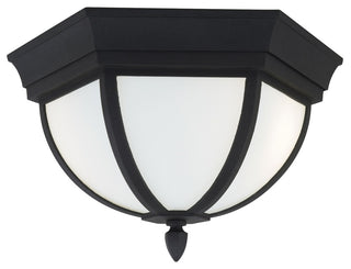 Wynfield 2-Light Outdoor Flush Mount, Black