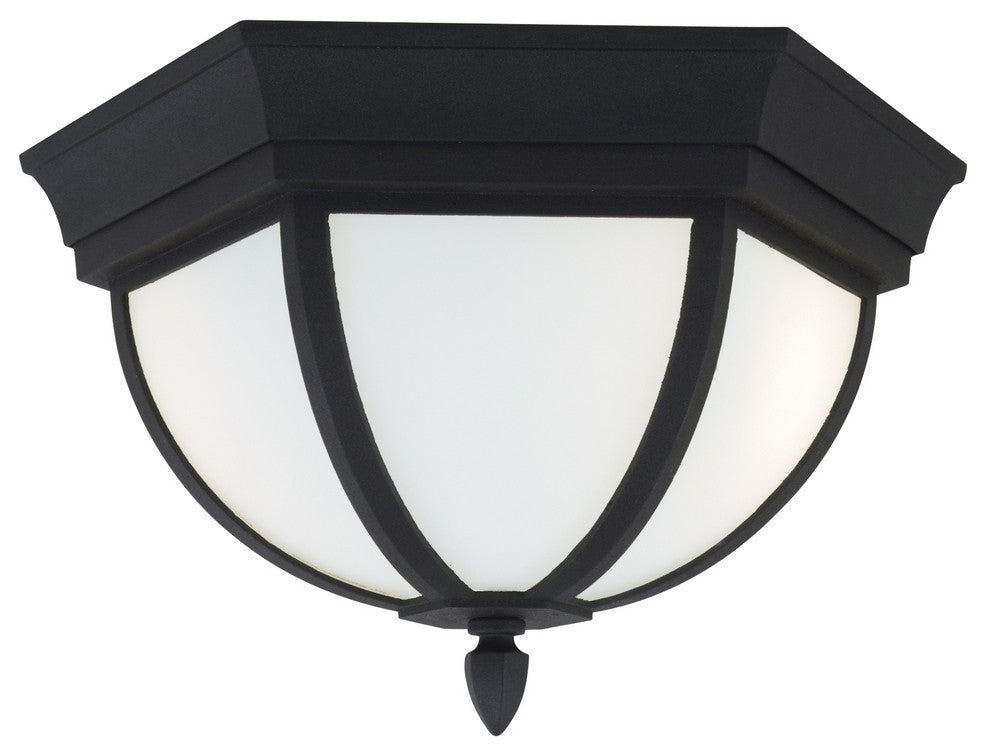 Wynfield 2-Light Outdoor Flush Mount, Black