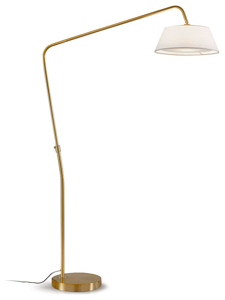 HomeGlam Route 81-inch Metal Arch Floor Lamp, Antique Brass
