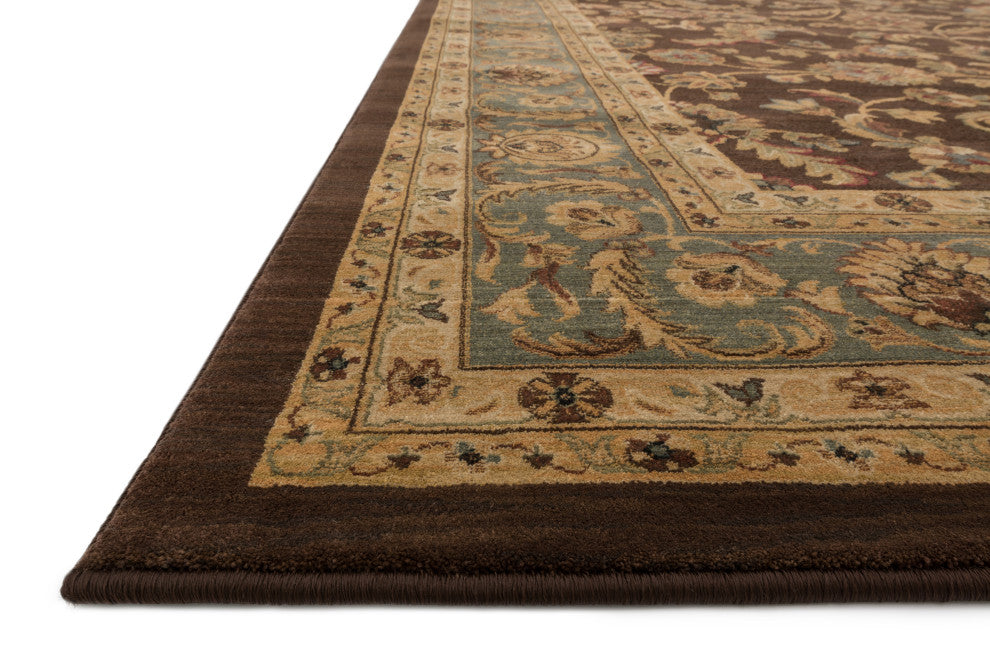 Durable Stanley Area Rug, Brown and Blue, 12'x15'