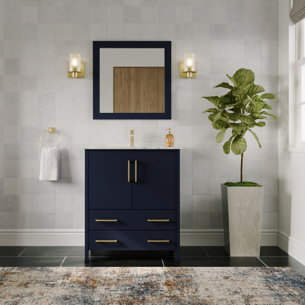 The Honor Bathroom Vanity, Gold, 30", Single Sink, Freestanding